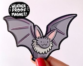 Vampire Bat Magnet | Waterproof Car Magnet | Halloween Magnet | Gray Bat Artwork | Cute Bat magnet | Kawaii Animals Artwork | Spooky magnet