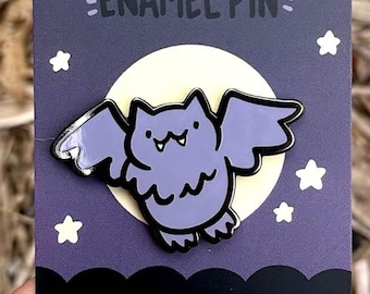 Bat Hard Enamel Pin | Kawaii Enamel Pin | cute bat enamel pin | kawaii enamel pin | cute halloween pin | cute vampire bat enamel pin