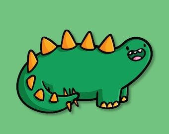 Stegosaurus Vinyl Sticker | Wasserfester Aufkleber | Niedliche Dinosaurier Aufkleber | Bunte Dinosaurier Kunstwerk | Kawaii Dinosaurier Wetterfeste Aufkleber |