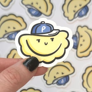 Mini calcomanía de pierogi de patata de Pittsburgh / calcomanía impermeable / calcomanía de béisbol de Pittsburgh / calcomanía de mascota de pierogi linda / calcomanía de Yinzer linda