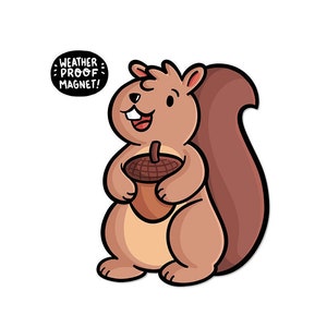 Brown Squirrel Magnet | Forest Animals Magnet | Waterproof Vinyl Car Magnet | Kawaii Fridge Magnet | Nature magnet | Cute Locker Magnets