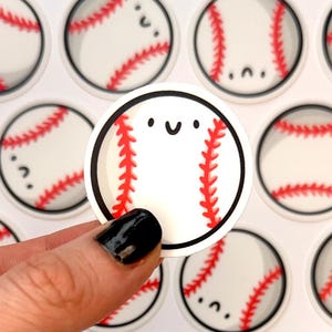 Baseball Mini Sticker | Waterproof Sticker | cute mini baseball sticker | baseball team sticker | happy baseball sticker | kids baseball