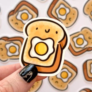 Egg and Toast Mini Sticker | Waterproof Sticker | Kawaii  Food | Mini Water Bottle Sticker