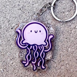 Jellyfish Keychain | Cute Keychain | kawaii keychain | cute ocean keychain | beach keychain | kawaii jellyfish keychain | ocean animals