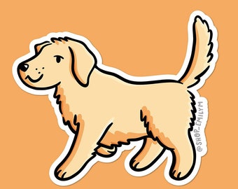 Yellow Labrador Retriever Sticker | Yellow Lab Sticker| Weatherproof Vinyl Sticker| Kawaii Sticker| Cute Dog Sticker | Pet Portrait Sticker