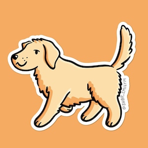 Yellow Labrador Retriever Sticker | Yellow Lab Sticker| Weatherproof Vinyl Sticker| Kawaii Sticker| Cute Dog Sticker | Pet Portrait Sticker