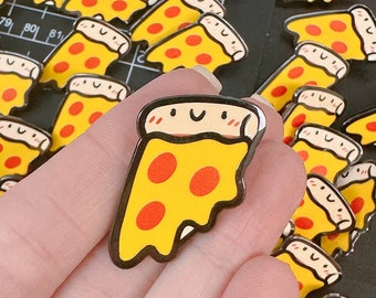 Pepperoni Pizza Enamel Pin |Kawaii Enamel Pin | cute hard enamel pin | kawaii food pin | Cute pizza pin | Pepperoni pizza gift | pizza party