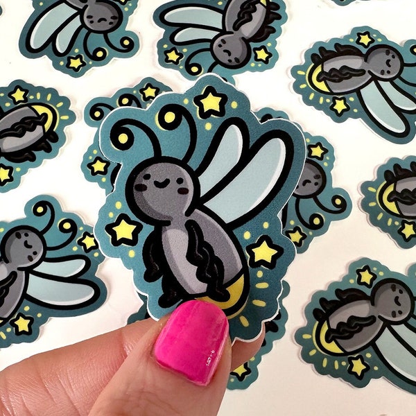 Lightning Bug Mini Sticker | Waterproof Sticker | Kawaii Vinyl Sticker | insect sticker| summertime | firefly sticker | cute bug sticker