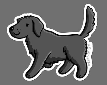 Adesivo Labrador Retriever nero / Adesivo Labrador nero / Adesivo in vinile resistente alle intemperie / Adesivo Kawaii / Adesivo cane carino / Adesivo ritratto animale domestico