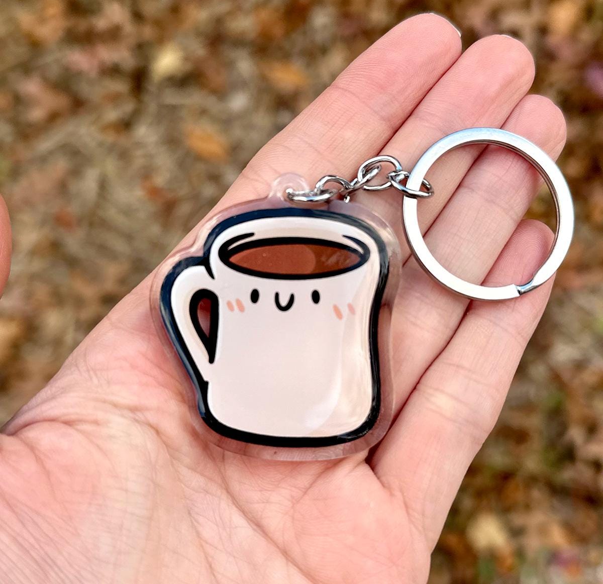 Cup of Coffee Keychain | Cute Acrylic Keychain | Coffee Drinker  display picture 1