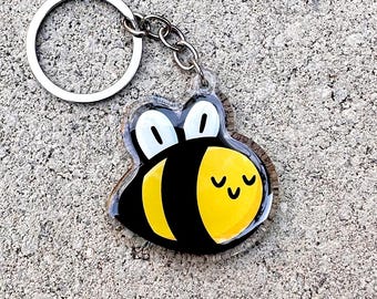 Bumblebee Keychain | honey bee Keychain | kawaii bug keychain | spring keychain | cute insect keychain | happy bee keychain | gardening