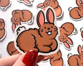 Brown Bunny Mini Sticker | Waterproof Mini Sticker | Kawaii bunny sticker | cute rabbit sticker | pet bunny sticker | cute easter sticker
