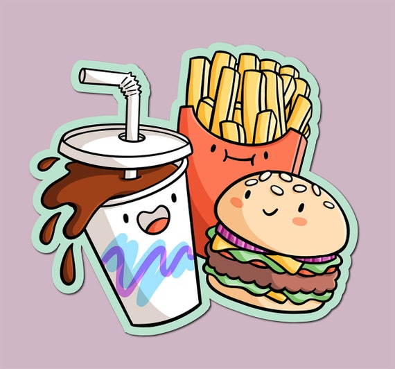 Junk Food Sticker Weatherproof Vinyl Sticker Kawaii Food - Etsy Denmark Junk Food Sticker Weatherproof Vinyl Sticker Kawaii Food - Etsy Denmark