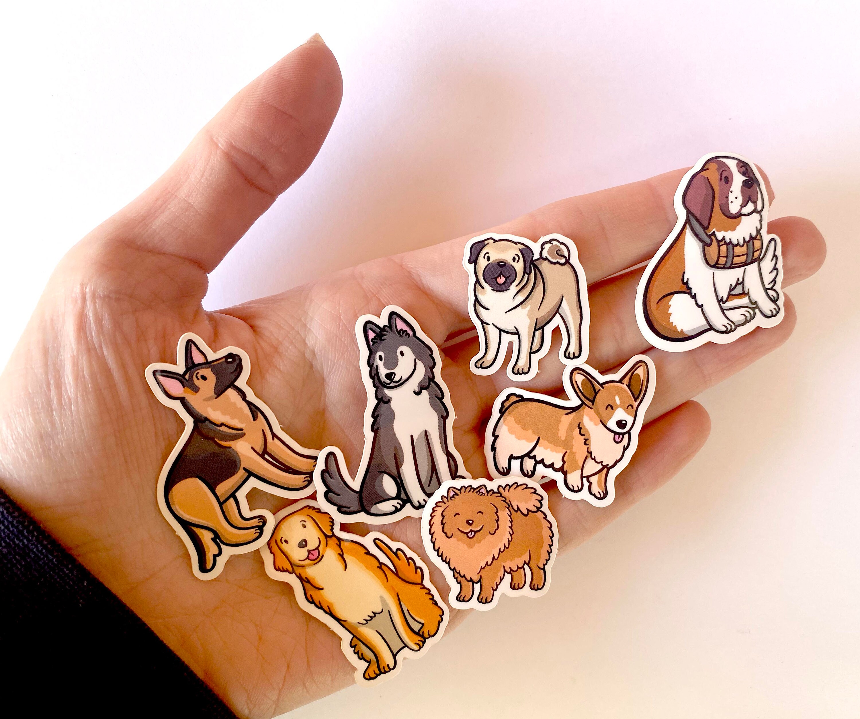 Watercolor cute dogs sticker pack