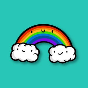 Rainbow Vinyl Sticker | Gay Pride Sticker | Waterproof Sticker | Kawaii Sticker | Water Bottle Sticker | Bumper Sticker | Kawaii Rainbows