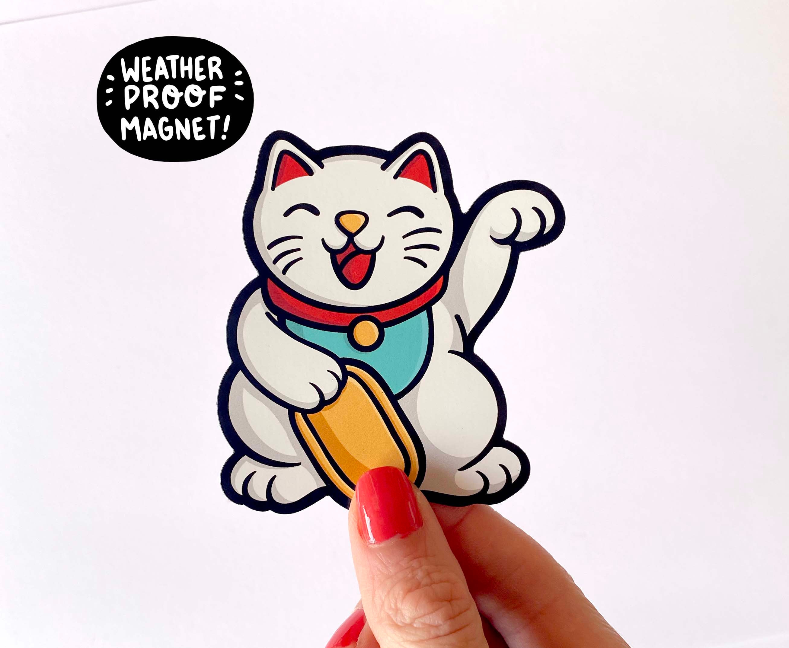 Lucky Cat Magnet | Maneki Neko | Waterproof Vinyl Car Magnet | Kawaii…