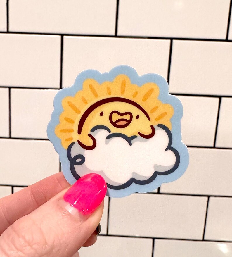 Mini Sun Sticker | Cute Food Sticker | Kawaii Food Sticker | Partly ...