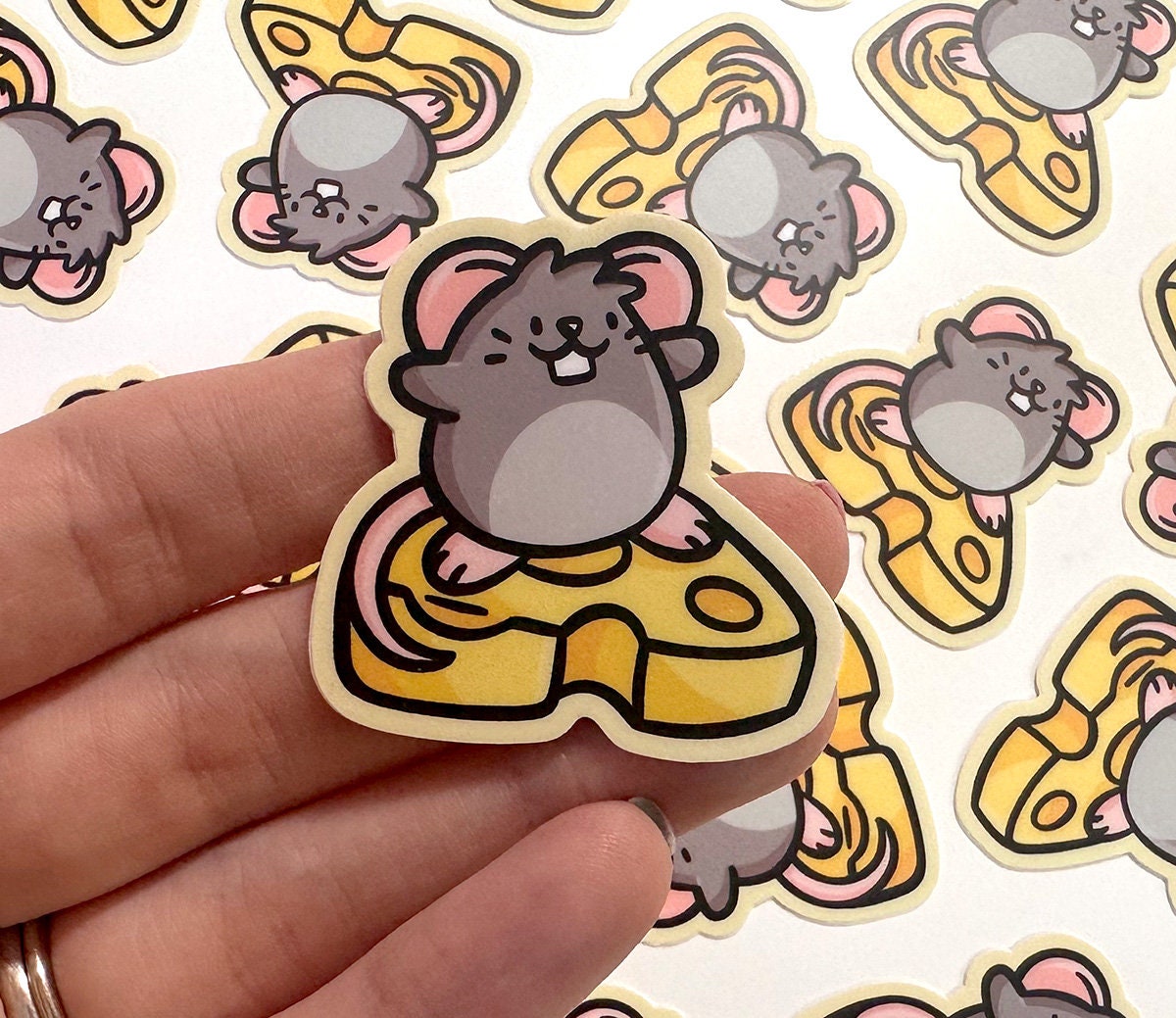 Mini Surfing Cheese Mouse Vinyl Sticker | Waterproof Phone Sticker ...