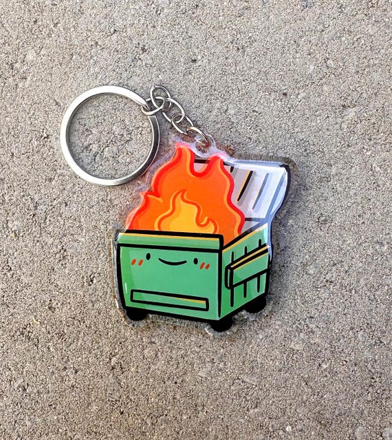 10PCS Dumpster Fire Keychain - 'I'm Fine Everything Is Fine' Acrylic Keychain, Funny Gift For Her