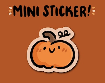 Pumpkin Mini Sticker | Waterproof Vinyl Mini Sticker | Kawaii pumpkin sticker | cute halloween sticker | kawaii halloween | orange pumpkin