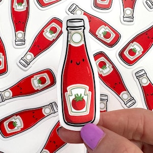 Mini Ketchup Bottle Vinyl Sticker | Waterproof Phone Sticker | cute ketchup sticker | bottle of ketchup sticker | pittsburgh sticker |