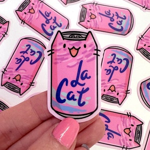 Mini Berry La Cat Vinyl Sticker | Waterproof Sticker | berry seltzer sticker | can of seltzer sticker | cute drinks sticker | kawaii cat
