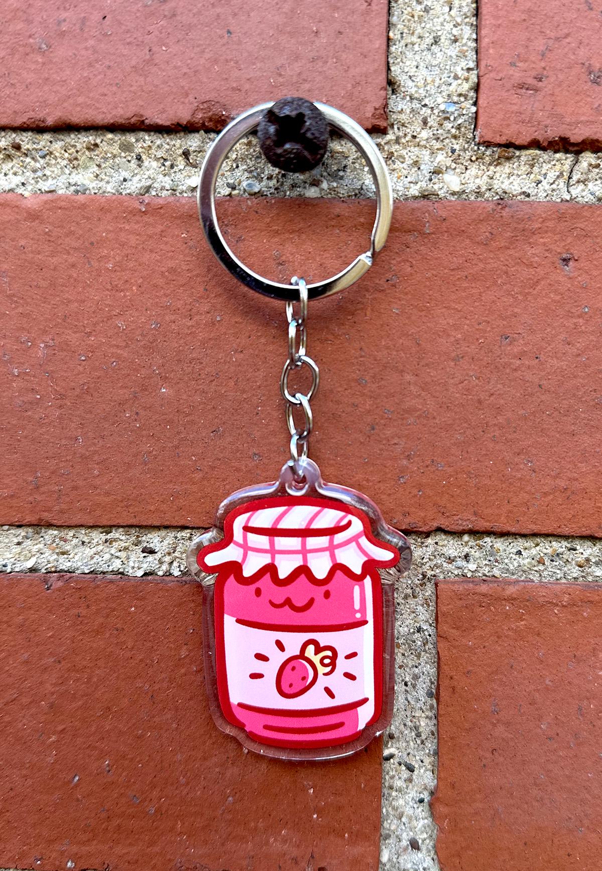 いちごジャムキーホルダー | かわいいアクリルキーホルダー | いちご