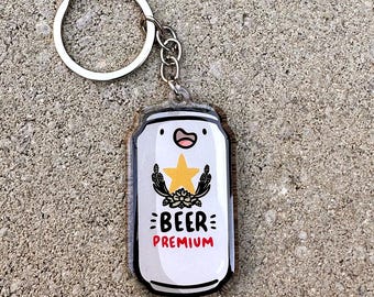 Japanese Beer Keychain | Cute Acrylic Keychain | kawaii keychain | cute beer keychain | can of beer keychain | beer can keychain | alcohol