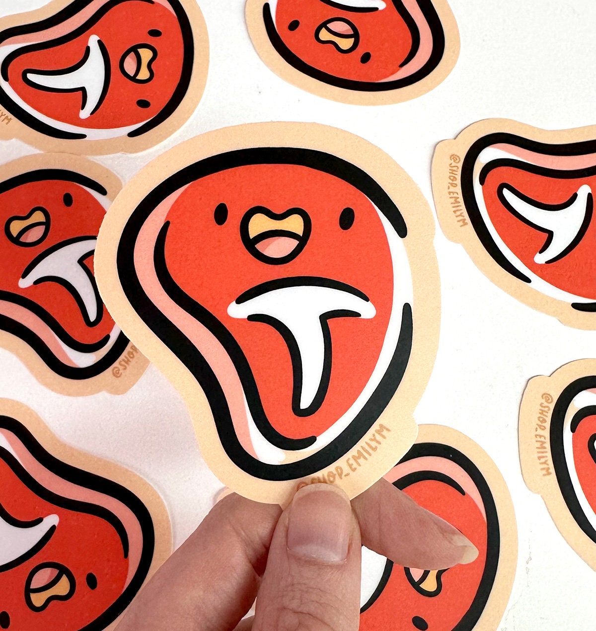 Steak Sticker| Weatherproof Vinyl Sticker| Kawaii Sticker| Cute Meat ...