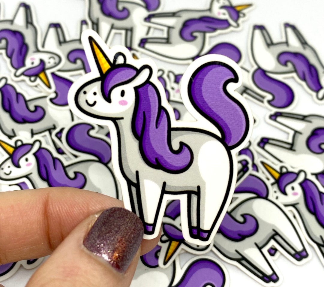 Mini Purple Unicorn Sticker Kawaii Unicorn Art Cryptids Stickers mini-purple-unicorn-sticker-kawaii-unicorn-art-cryptids-stickers