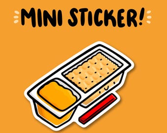 Cheese Snack Crackers Mini Sticker | Waterproof Sticker |Kawaii Food Sticker | junk food sticker | kids food sticker | cheese and crackers
