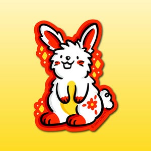 Year of the Rabbit Sticker | Waterproof Vinyl Sticker |Chinese Zodiac Sticker |Lunar New Year Sticker |Cute rabbit sticker | kawaii zodiac