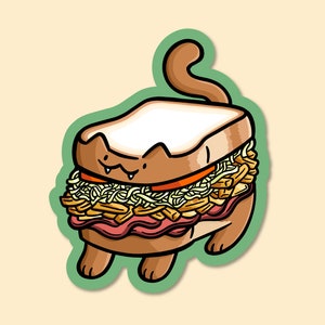 Pittsburgh Sandwich Cats Sticker | Weatherproof Vinyl Sticker | Pittsburgher Sticker| Pennsylvania Sticker| Cute PGH Sticker| Yinzer Sticker
