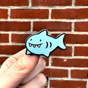Shark Hard Enamel Pin | Kawaii Enamel Pin | Cute Shark Enamel Pin | Cute Animals Pin |Sea Creatures Pin |Happy Shark Art |Kawaii Accessories
