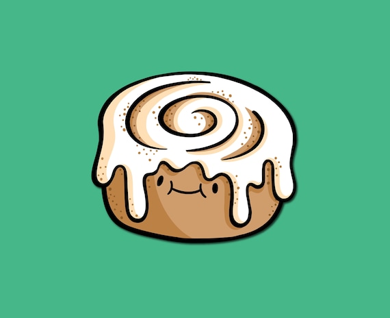 Cinnamon Roll Sticker Weatherproof Vinyl Sticker Waterproof Sticker Kawaii  Sticker Cute Food Art Cute Dessert Sticker sticky Bun 