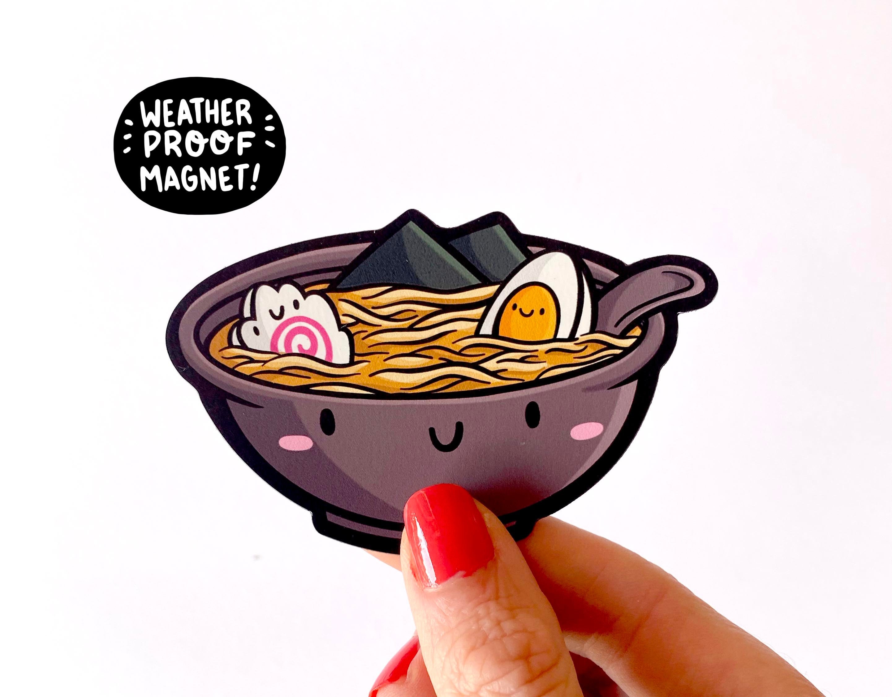 Ramen Magnet | bowl of ramen | Waterproof Vinyl Car Magnet | Kawaii F…