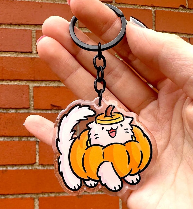 KOMPLETT SET Halloween-katter nyckelringar | Söt Halloween-nyckelring | Söt katt-nyckelring | Kawaii katt-nyckelring | bus eller godis | Kawaii Halloween bild 8