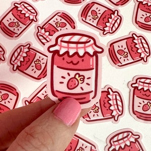 Strawberry Jam Mini Sticker | Waterproof Sticker |Kawaii Vinyl Sticker | cute jelly sticker | strawberry jam jar sticker | cute food sticker