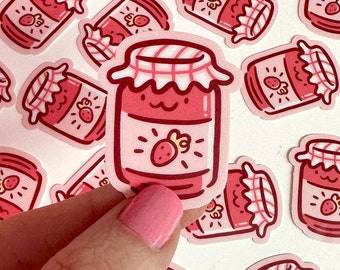 Strawberry Jam Mini Sticker | Waterproof Sticker |Kawaii Vinyl Sticker | cute jelly sticker | strawberry jam jar sticker | cute food sticker