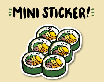 Kimbap Mini Sticker | Waterproof Sticker |Kawaii Food Sticker | korean food sticker | south korea trip | kimbap roll sticker | cute food