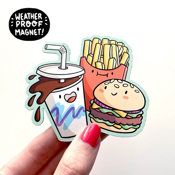 Imán de comida chatarra / Imán VInyl impermeable / Imán Kawaii - Etsy España Imán de comida chatarra / Imán VInyl impermeable / Imán Kawaii - Etsy España
