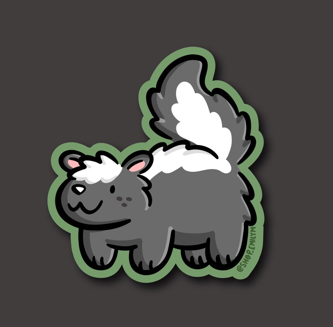 Skunk Sticker Skunk Sticker | Weatherproof Vinyl Sticker | Kawaii Animal Sticker ...