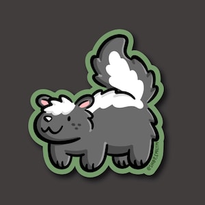 Skunk Sticker | Weatherproof Vinyl Sticker | kawaii animal sticker| cartoon skunk sticker| cute skunk| kawaii skunk sticker | forest animals