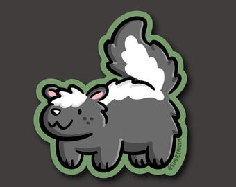 Pegatina de zorrillo / Pegatina de vinilo resistente a la intemperie / Pegatina de animal kawaii / Pegatina de zorrillo de dibujos animados / Zorrillo lindo / Pegatina de zorrillo kawaii / Animales del bosque