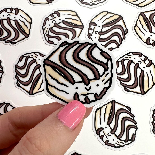 Mini Zebra Treat Vinyl Sticker |Waterproof Phone Sticker |Kawaii food sticker| mini cake sticker |mini pastry sticker | zebra pastry sticker