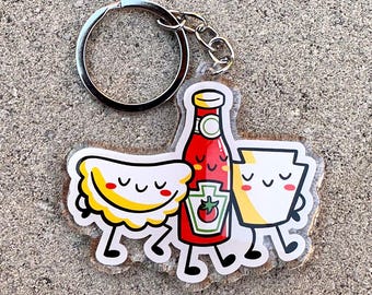 Llavero de Pittsburgh Pals / Lindo llavero de acrílico / Llavero de Pittsburgher / Llavero Yinzer / Pierogi de Pittsburgh / Ketchup de Pittsburgh / Keystone