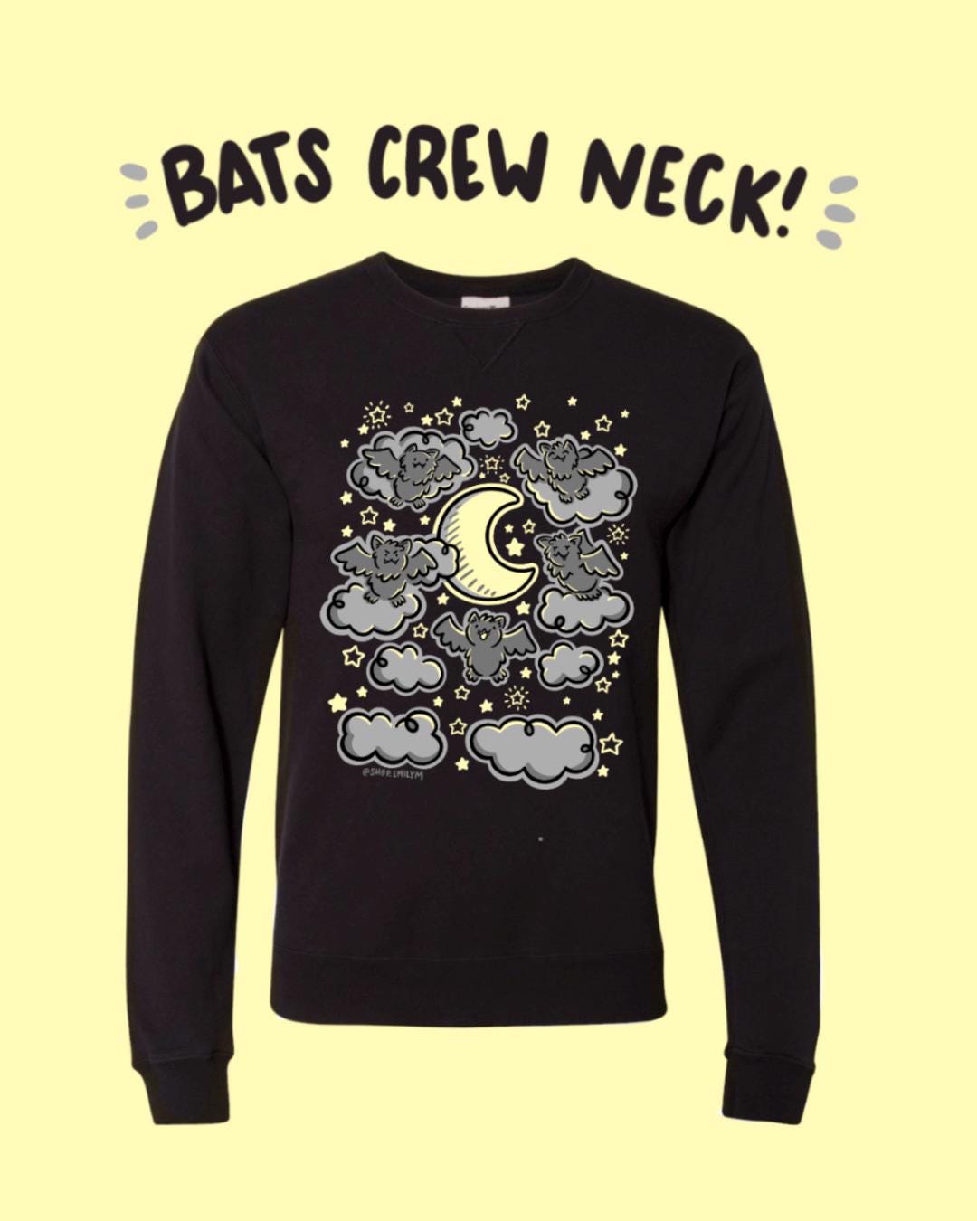Bats Crew Neck Sweatshirt | Kawaii Clothing |cute Halloween Sweatshirt ...
