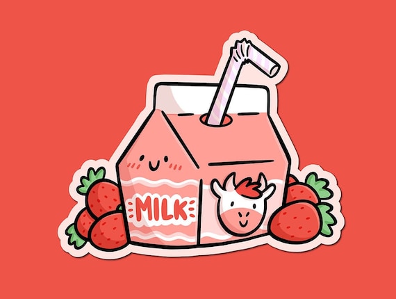 Kawaii Milk Sticker Milk Stickers Strawberry Milk Banana Milk