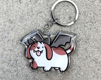 Bat Dog Keychain | Cute Acrylic Keychain | Halloween keychain | cute beagle keychain | happy dog keychain | cute dog keychain | bat keychain