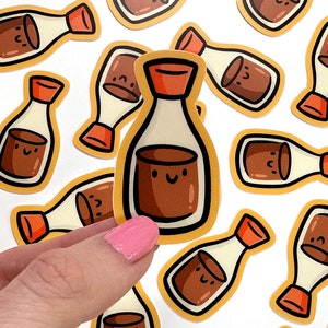 Mini Soy Sauce Vinyl Sticker | Waterproof Phone Sticker | Bottle of soy sauce sticker | cute soy sauce sticker | kawaii food sticker